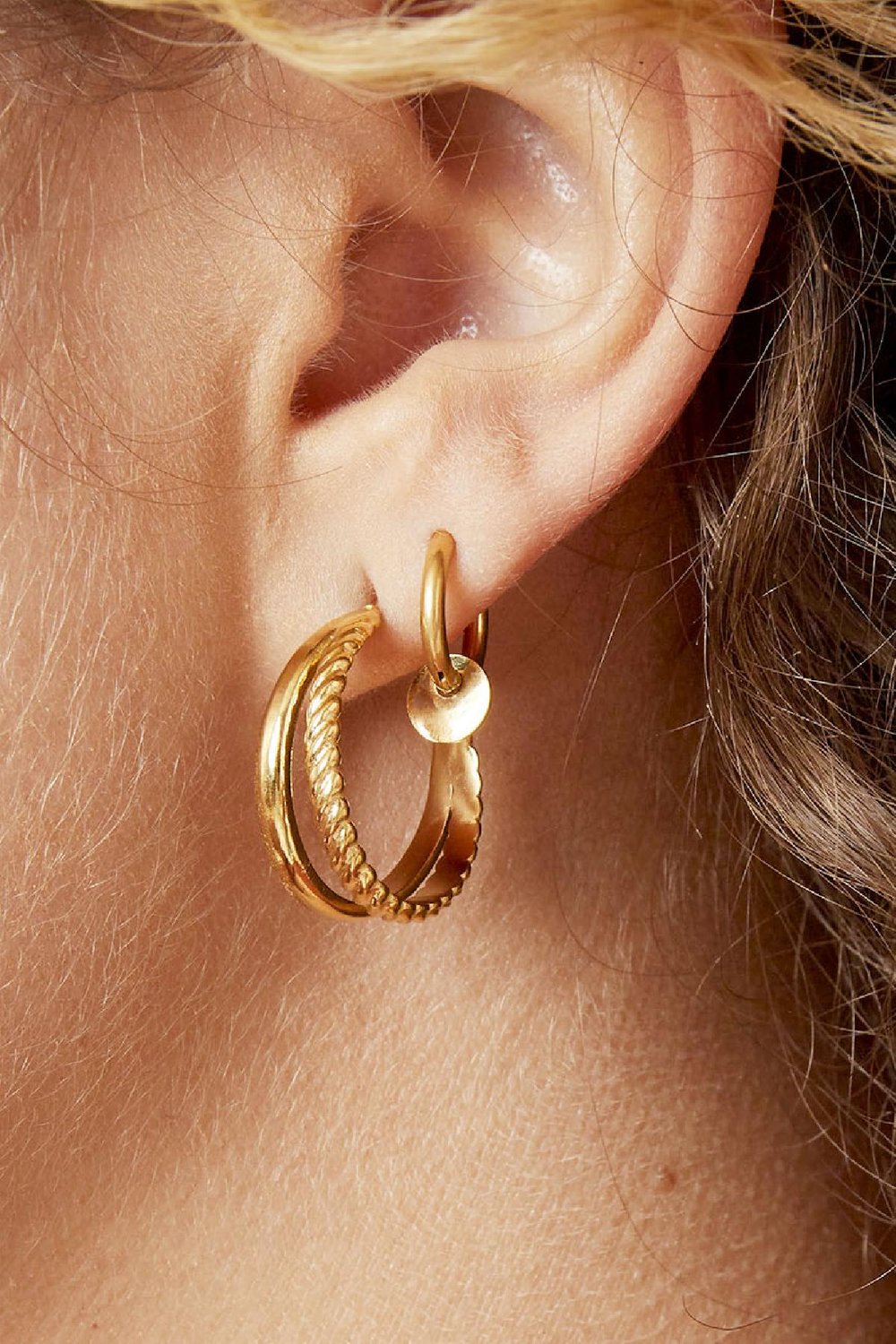 Ohrringe Sophisticated Goldfarbe Edelstahl h5Bild2